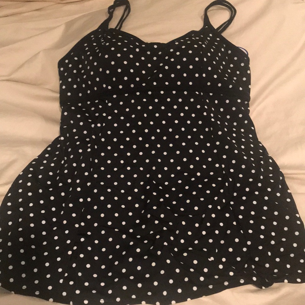 Black and White Polka Dot Swim Dress- Size 18